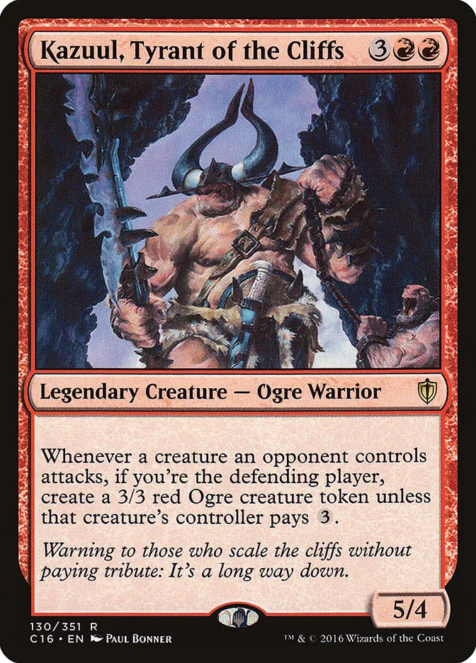 2016 Commander 2016 Kazuul, Tyrant of the Cliffs #130 rare card image