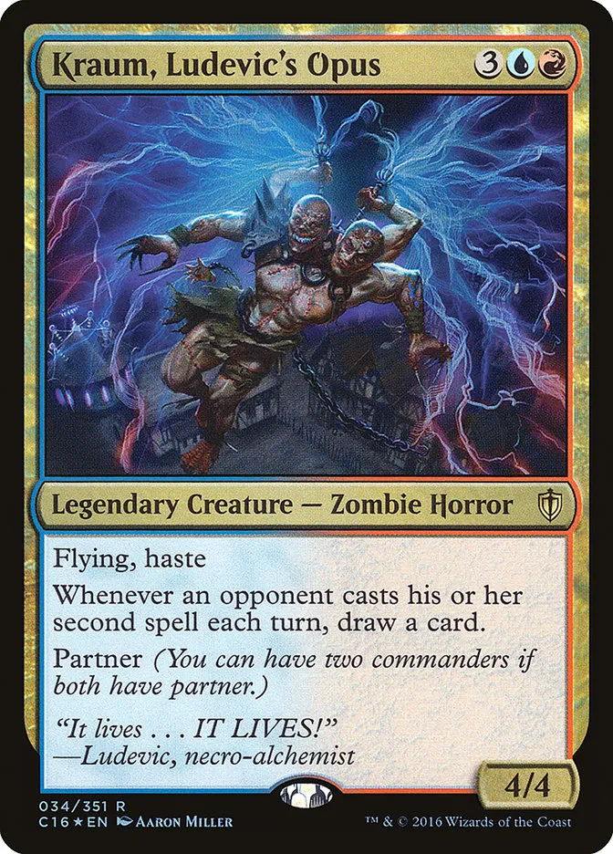 2016 Commander 2016 Kraum, Ludevic's Opus rare #34 rare card image