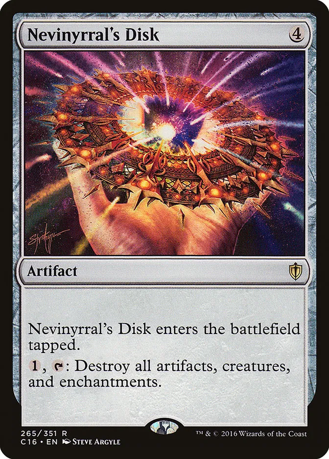 2016 Commander 2016 Nevinyrral's Disk rare #265 rare card image