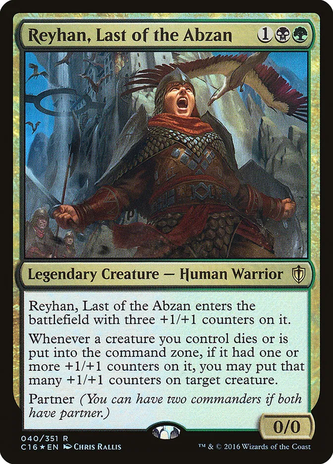 2016 Commander 2016 Reyhan, Last of the Abzan rare #40 rare card image