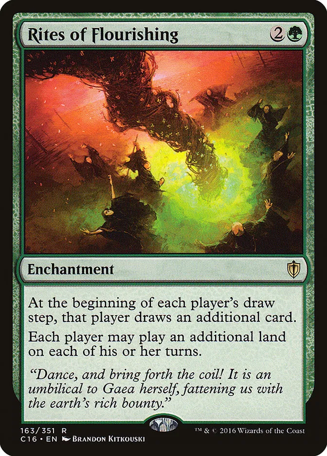 2016 Commander 2016 Rites of Flourishing #163 rare card image