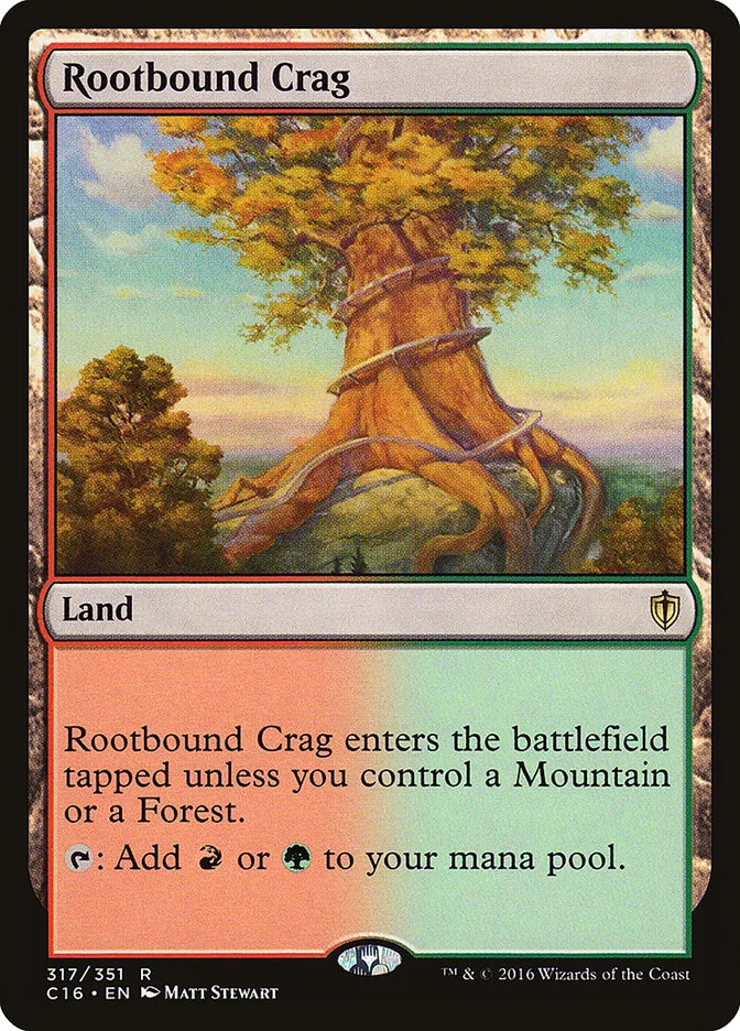 2016 Commander 2016 Rootbound Crag rare #317 rare card image