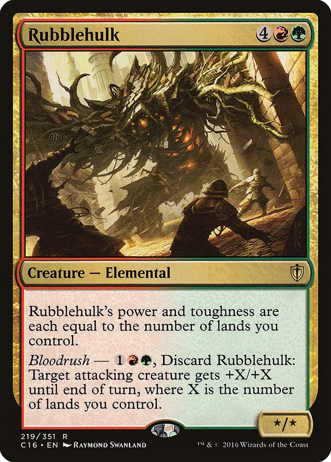 2016 Commander 2016 Rubblehulk rare #219 rare card image