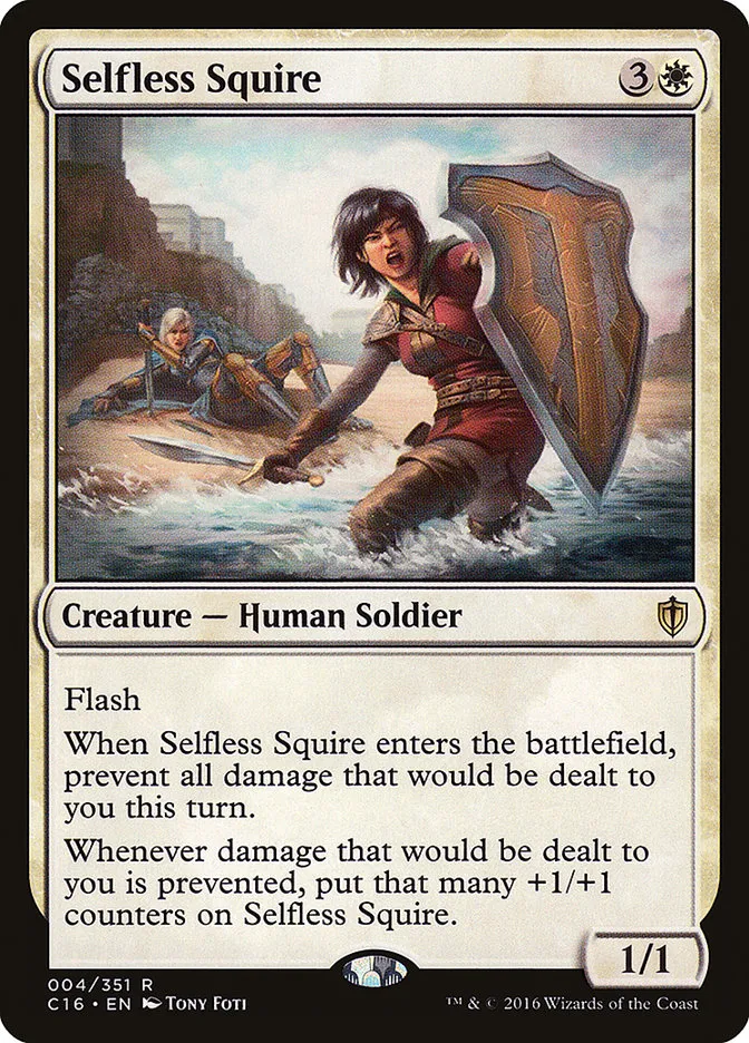 2016 Commander 2016 Selfless Squire rare #4 rare card image