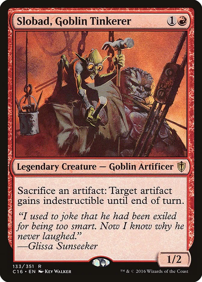 2016 Commander 2016 Slobad, Goblin Tinkerer #133 rare card image