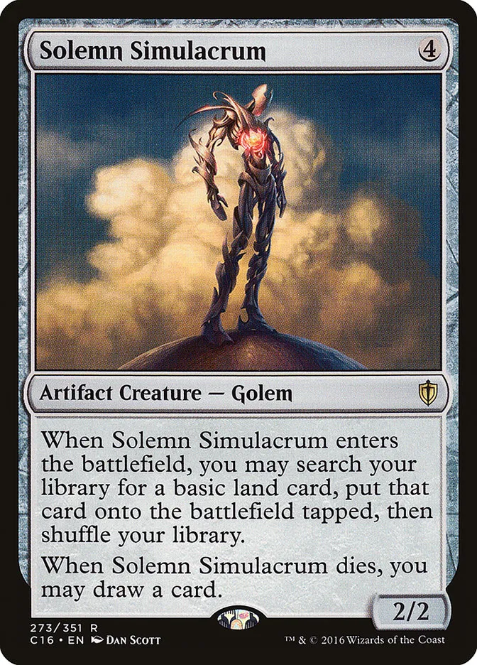 2016 Commander 2016 Solemn Simulacrum rare #273 rare card image