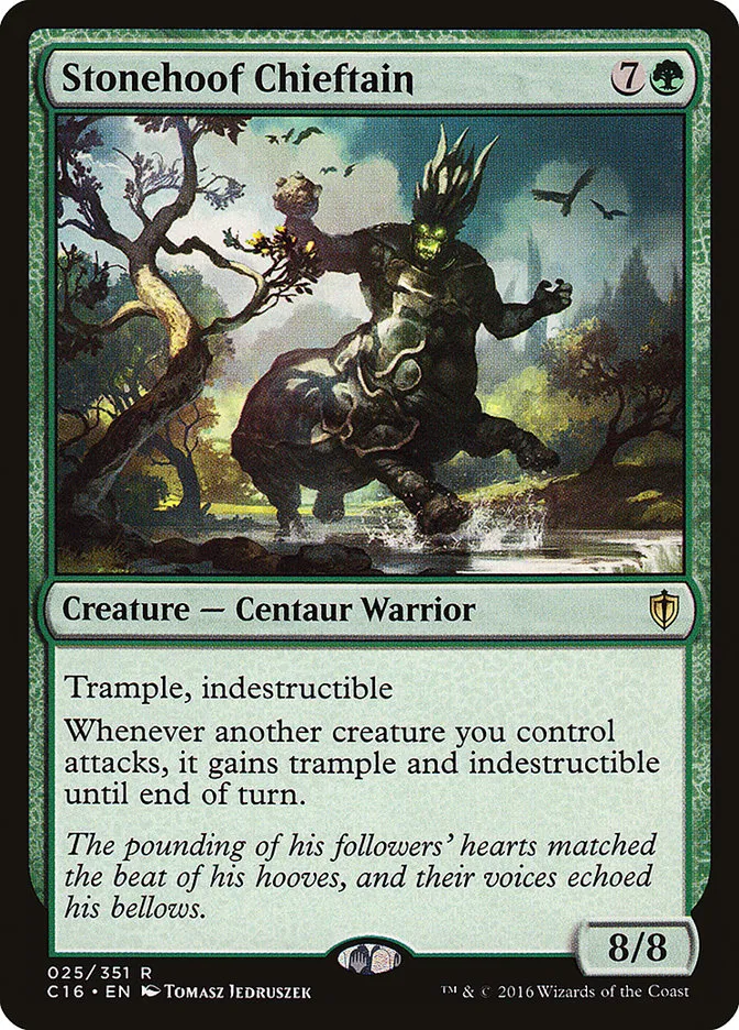 2016 Commander 2016 Stonehoof Chieftain rare #25 rare card image