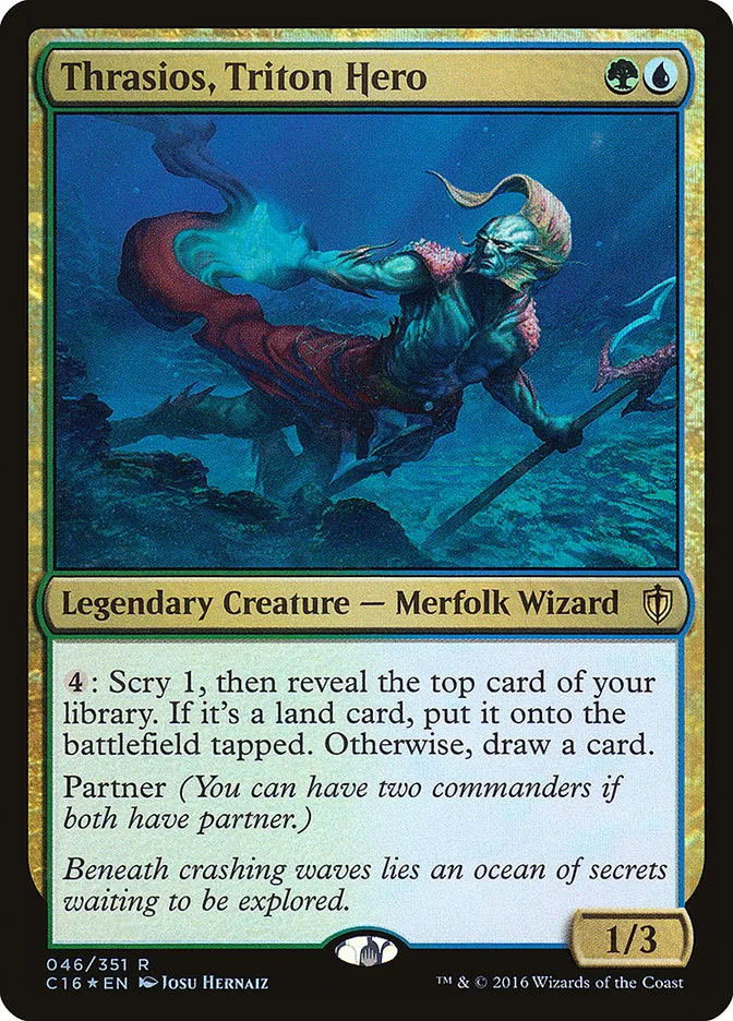 2016 Commander 2016 Thrasios, Triton Hero rare #46 rare card image