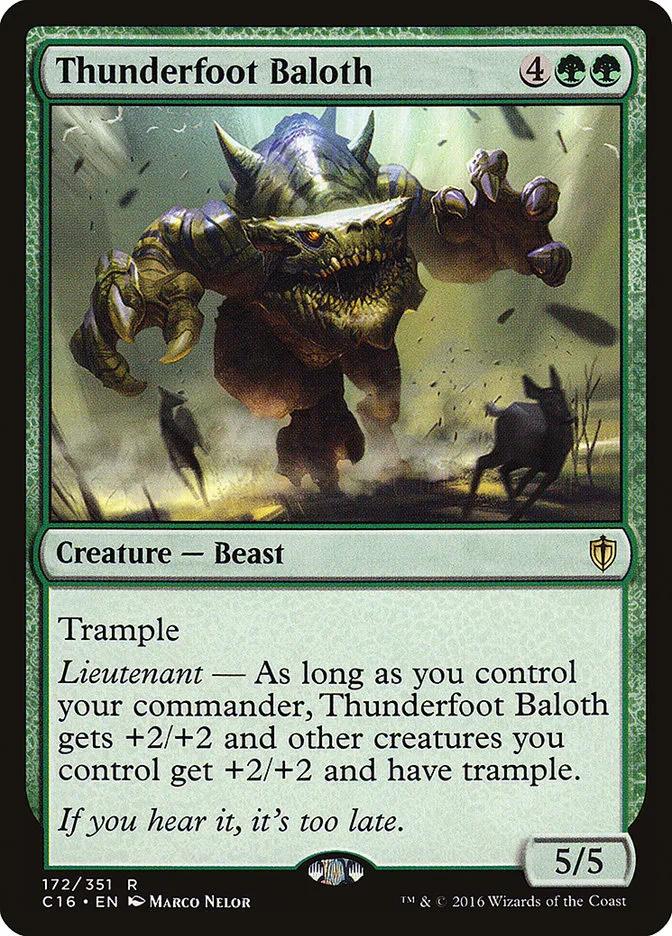 2016 Commander 2016 Thunderfoot Baloth rare #172 rare card image