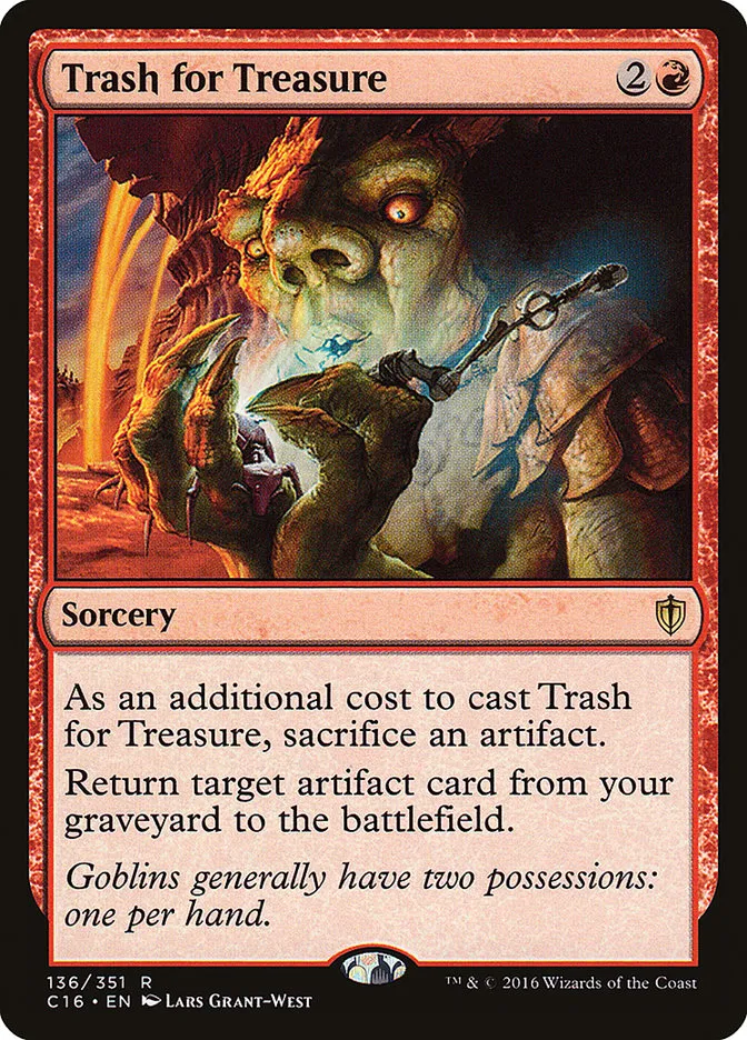 2016 Commander 2016 Trash for Treasure rare #136 rare card image