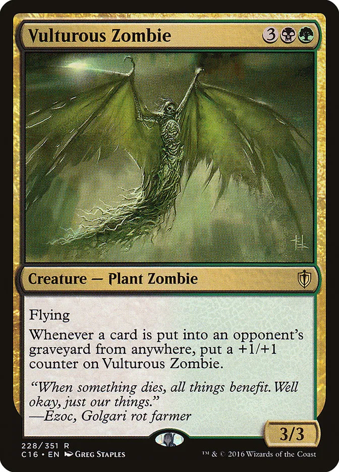 2016 Commander 2016 Vulturous Zombie #228 rare card image