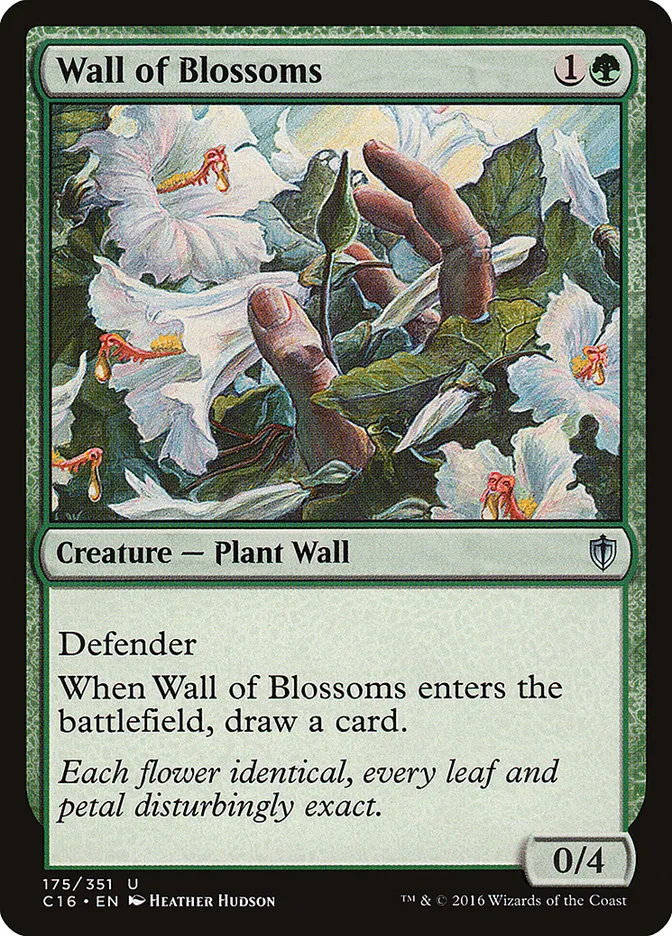 2016 Commander 2016 Wall of Blossoms #175 uncommon card image