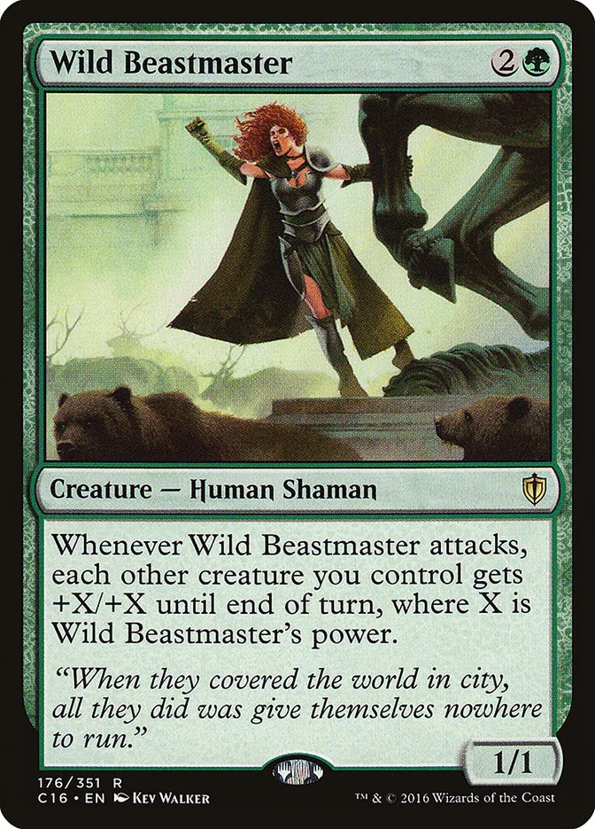 2016 Commander 2016 Wild Beastmaster rare #176 rare card image