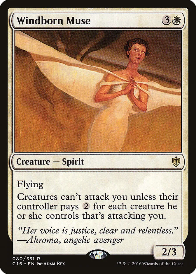 2016 Commander 2016 Windborn Muse rare #80 rare card image