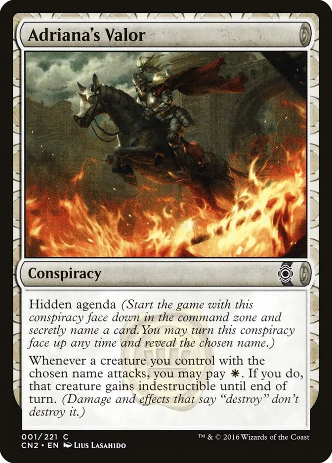 2016 Conspiracy: Take the Crown Adriana's Valor common #1 common card image