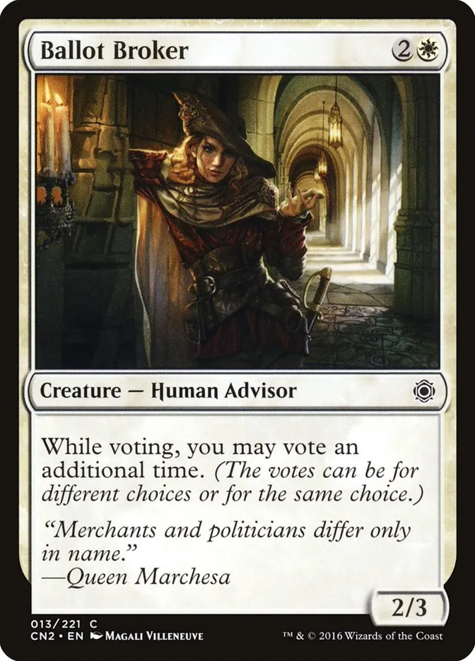 2016 Conspiracy: Take the Crown Ballot Broker #13 common card image
