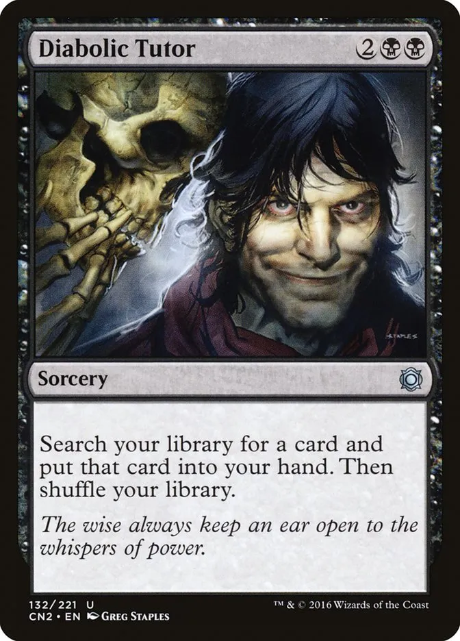 2016 Conspiracy: Take the Crown Diabolic Tutor #132 uncommon card image