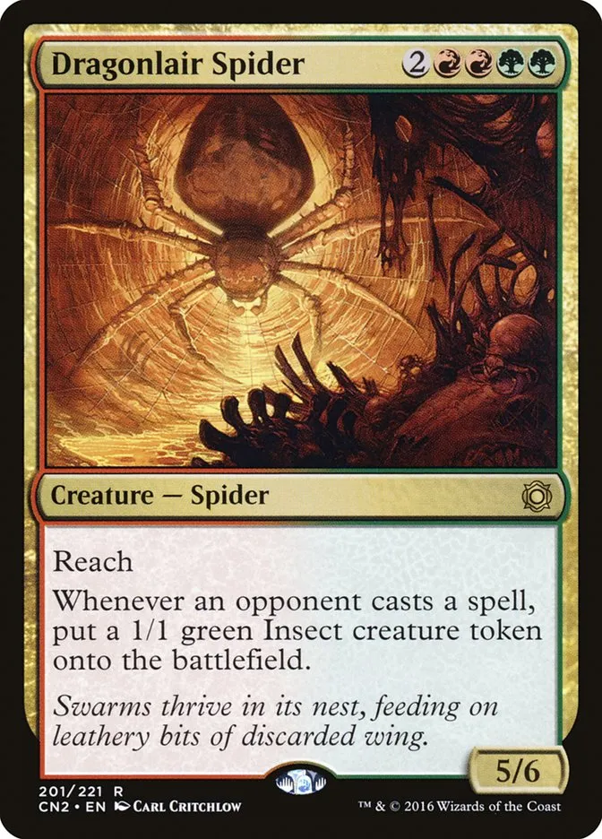 2016 Conspiracy: Take the Crown Dragonlair Spider #201 rare card image