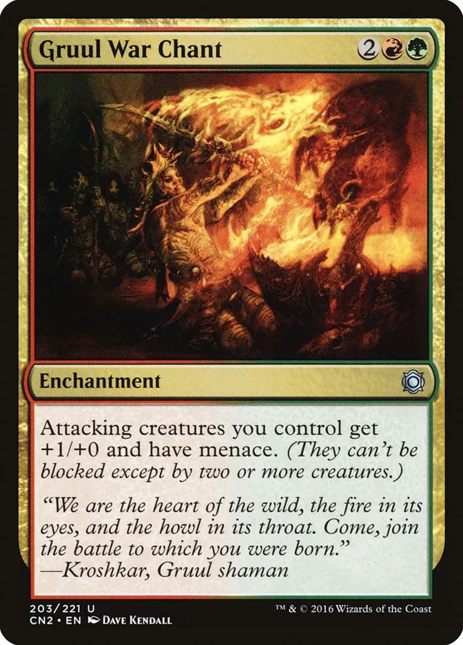 2016 Conspiracy: Take the Crown Gruul War Chant #203 uncommon card image