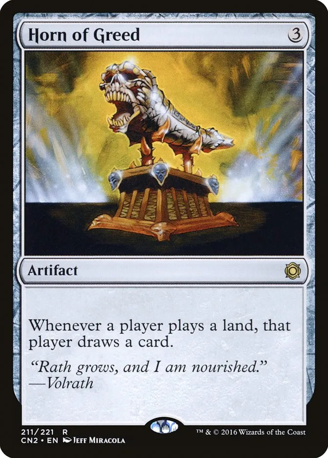 2016 Conspiracy: Take the Crown Horn of Greed #211 rare card image