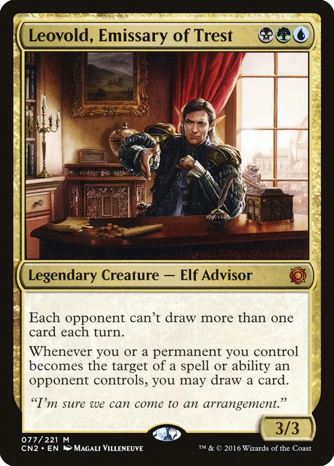 2016 Conspiracy: Take the Crown Leovold, Emissary of Trest #77 mythic card image