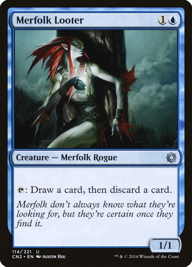 2016 Conspiracy: Take the Crown Merfolk Looter #114 uncommon card image