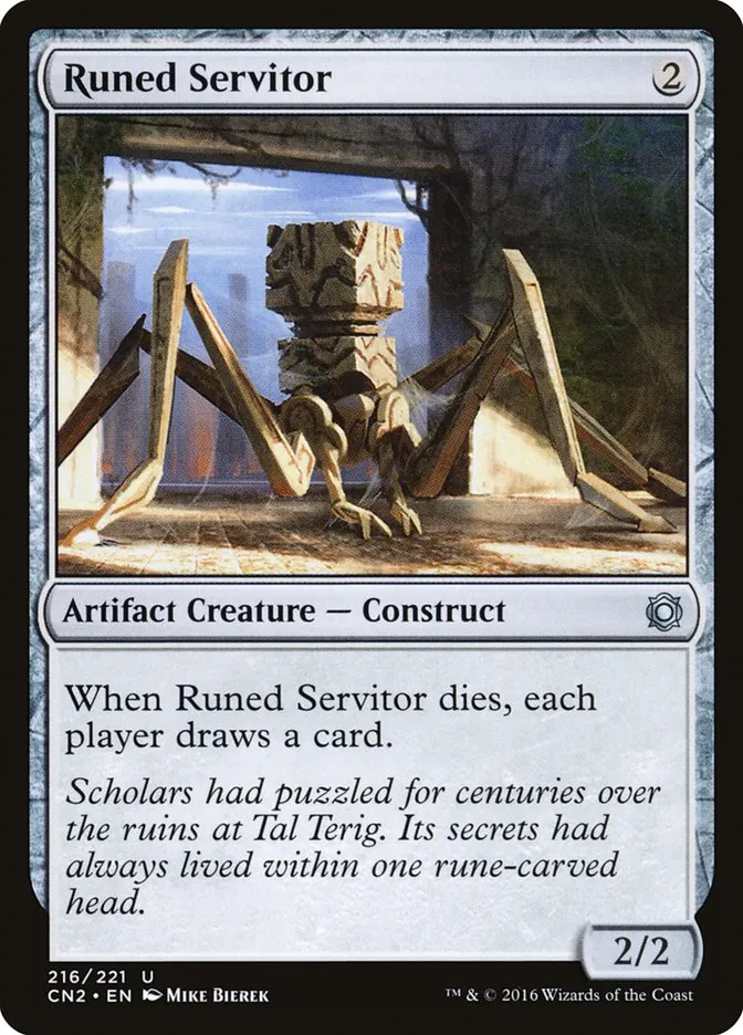 2016 Conspiracy: Take the Crown Runed Servitor #216 uncommon card image