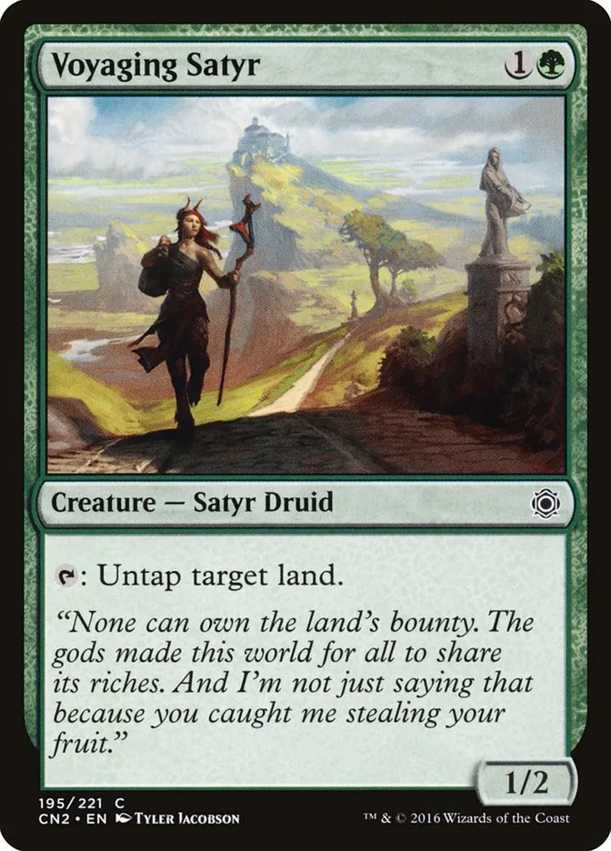 2016 Conspiracy: Take the Crown Voyaging Satyr #195 common card image