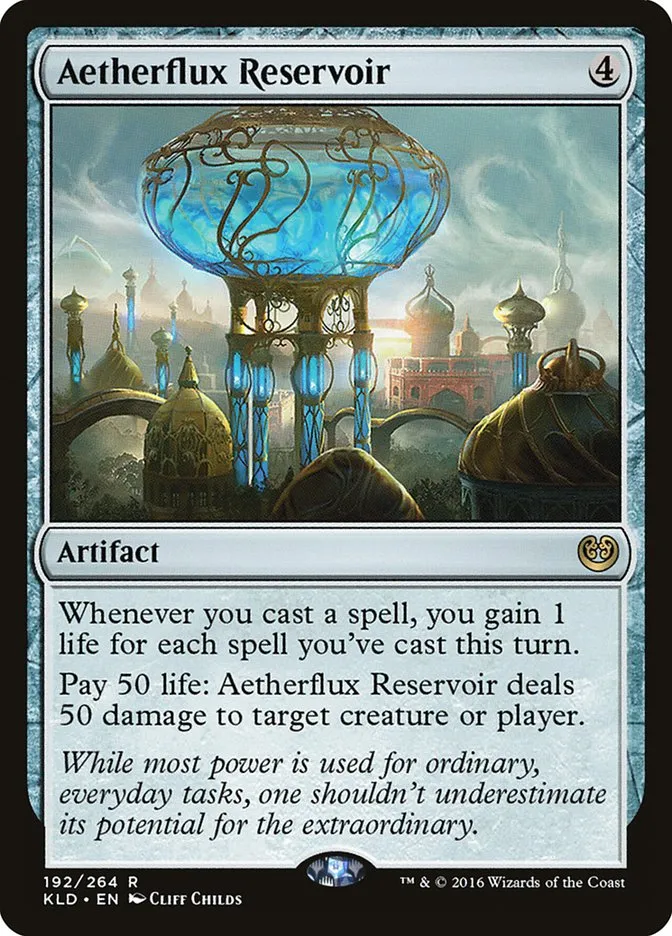 2016 Kaladesh Aetherflux Reservoir rare #192 rare card image