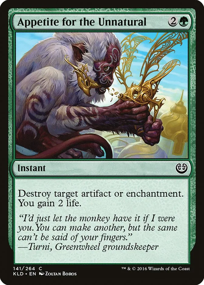 2016 Kaladesh Appetite for the Unnatural #141 common card image