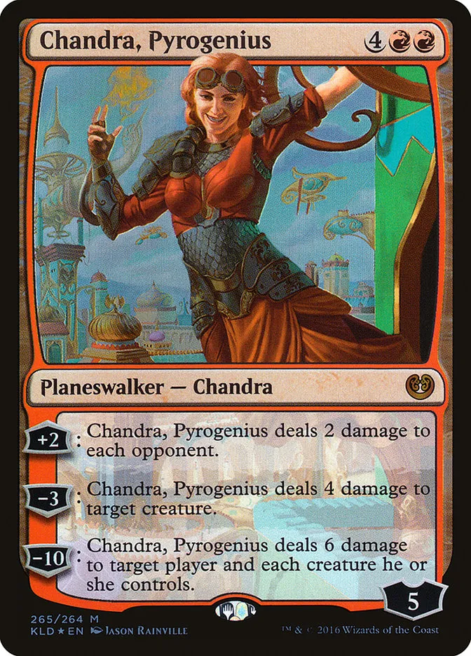 2016 Kaladesh Chandra, Pyrogenius #265 mythic card image