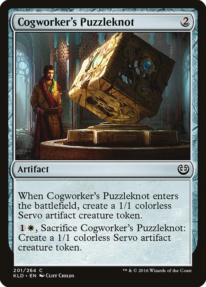 2016 Kaladesh Cogworker's Puzzleknot common #201 common card image