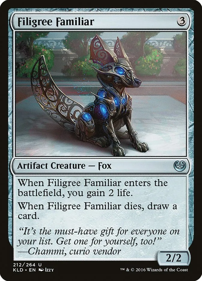 2016 Kaladesh Filigree Familiar #212 uncommon card image