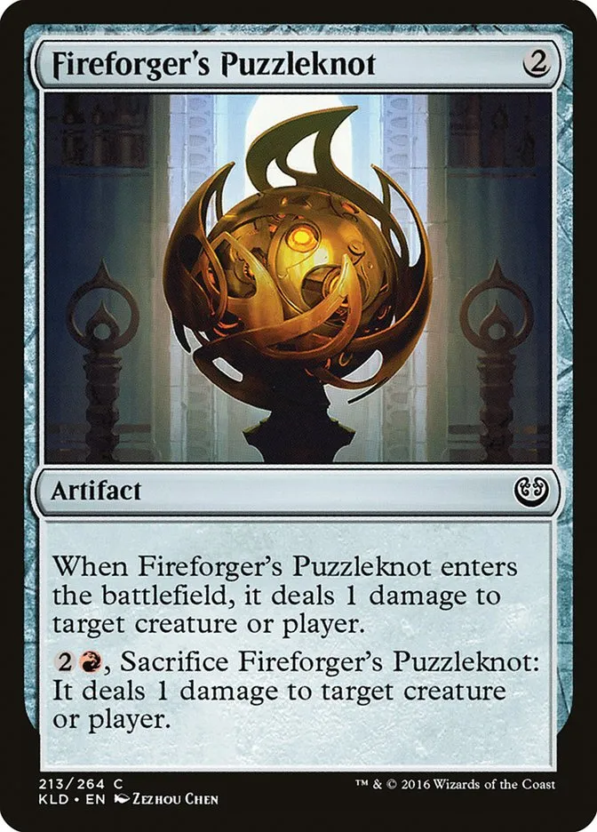 2016 Kaladesh Fireforger's Puzzleknot #213 common card image