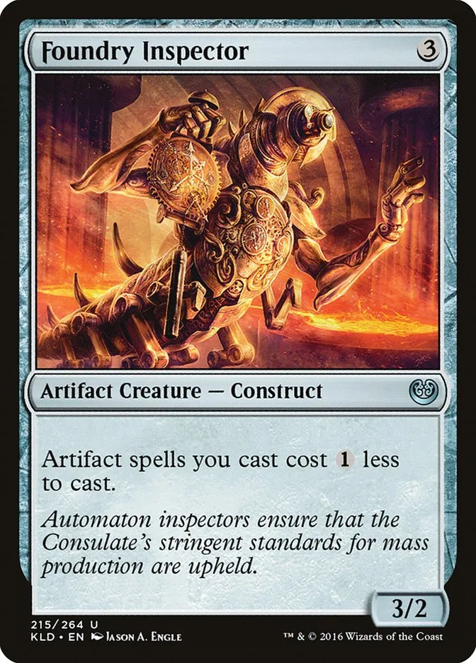 2016 Kaladesh Foundry Inspector uncommon #215 uncommon card image