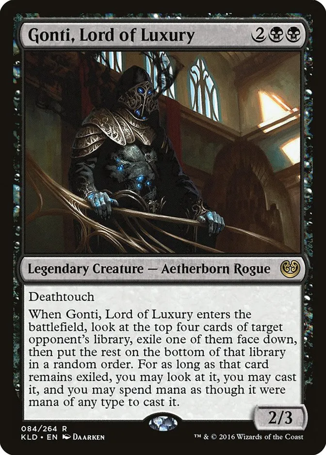 2016 Kaladesh Gonti, Lord of Luxury #84 rare card image