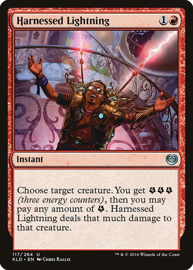 2016 Kaladesh Harnessed Lightning #117 uncommon card image