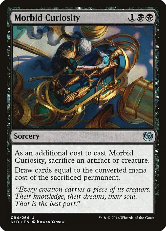 2016 Kaladesh Morbid Curiosity #94 uncommon card image