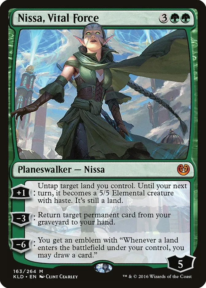 2016 Kaladesh Nissa, Vital Force #163 mythic card image