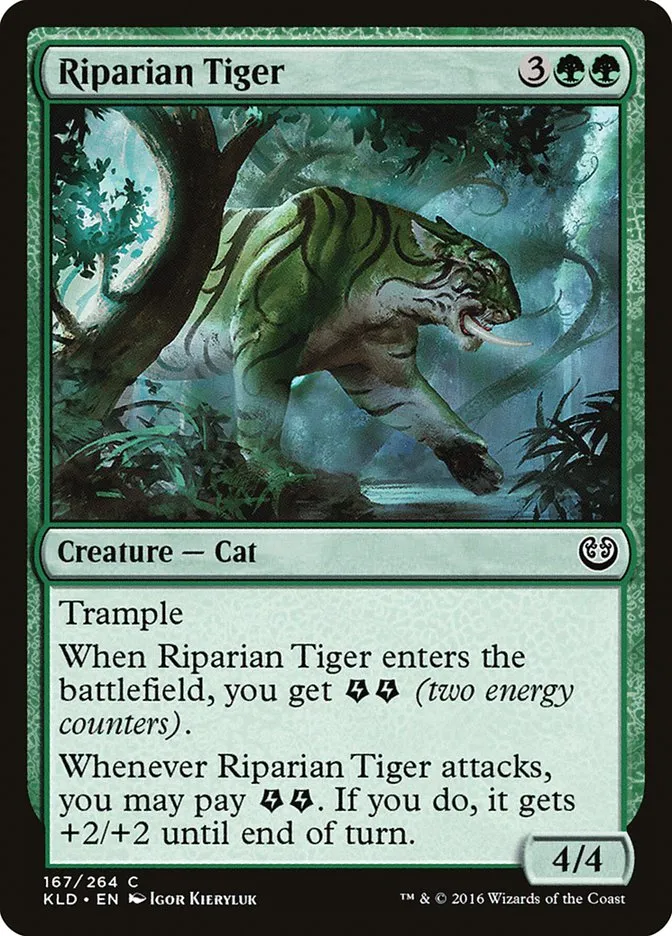 2016 Kaladesh Riparian Tiger #167 common card image