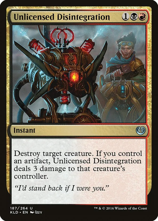 2016 Kaladesh Unlicensed Disintegration #187 uncommon card image