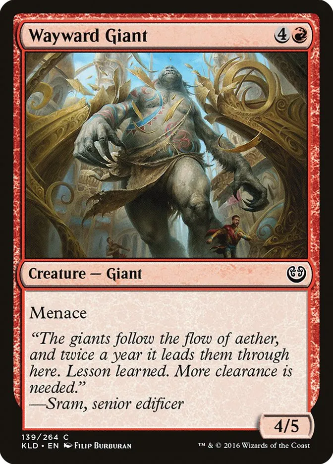 2016 Kaladesh Wayward Giant #139 common card image
