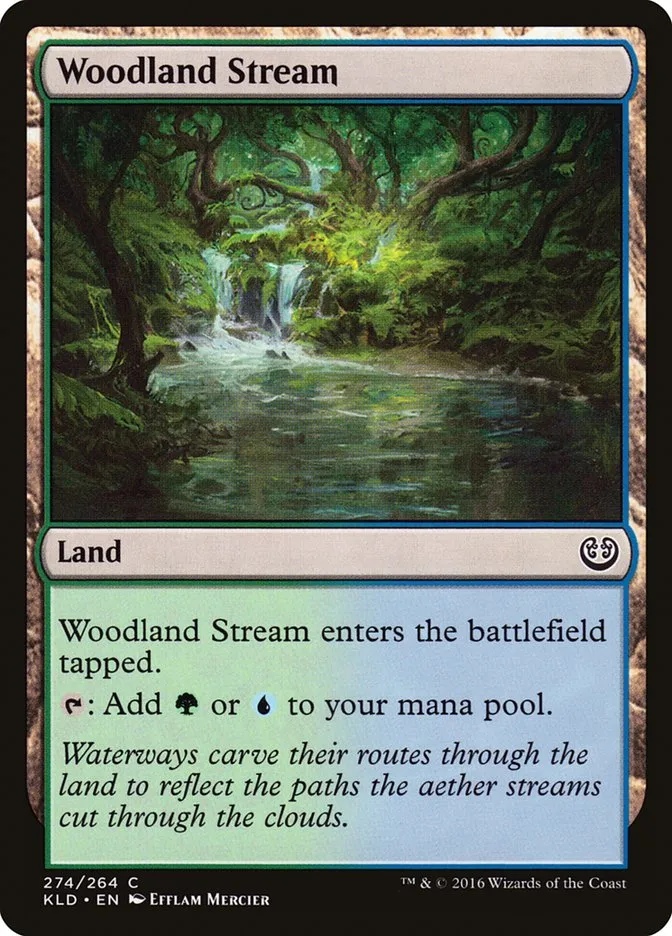 2016 Kaladesh Woodland Stream #274 common card image