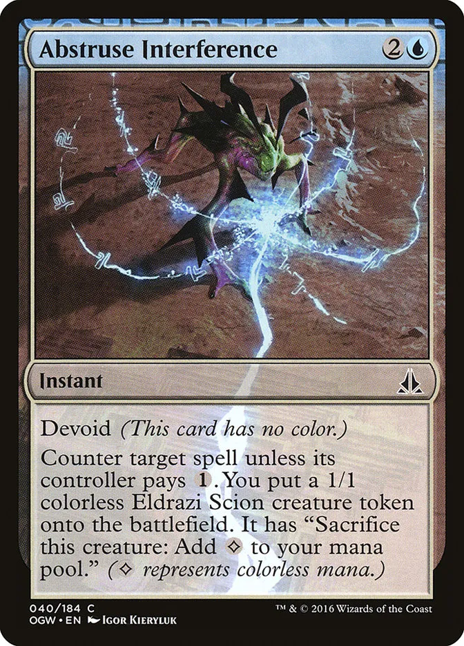 2016 Oath of the Gatewatch Abstruse Interference common #40 common card image