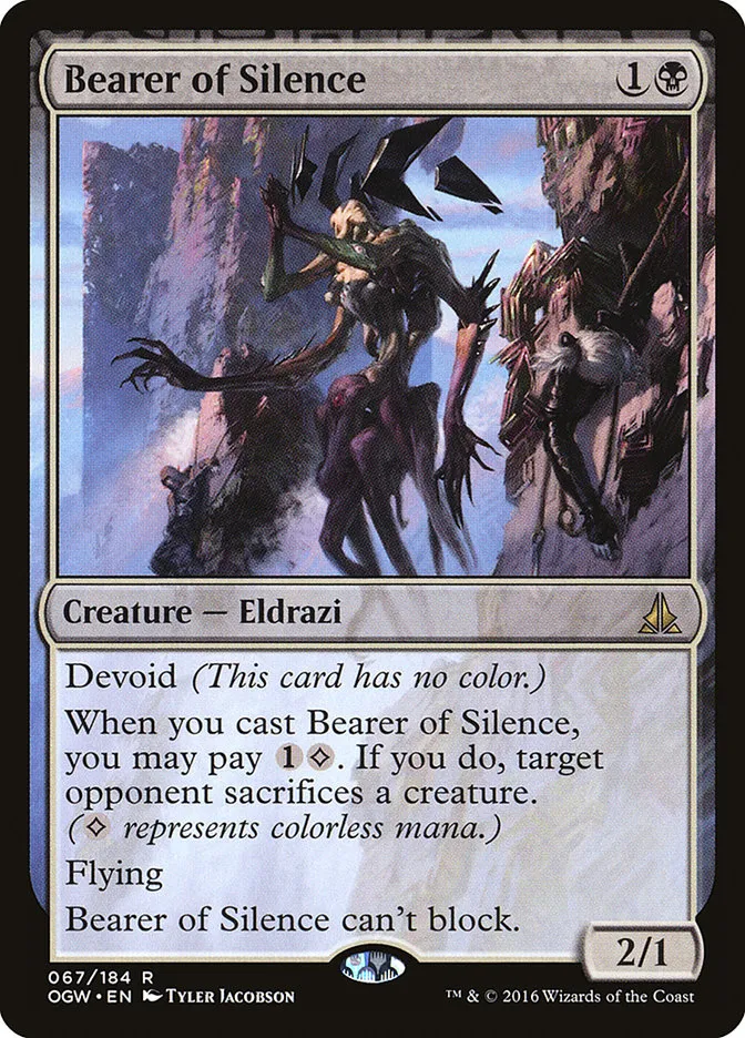 2016 Oath of the Gatewatch Bearer of Silence rare #67 rare card image