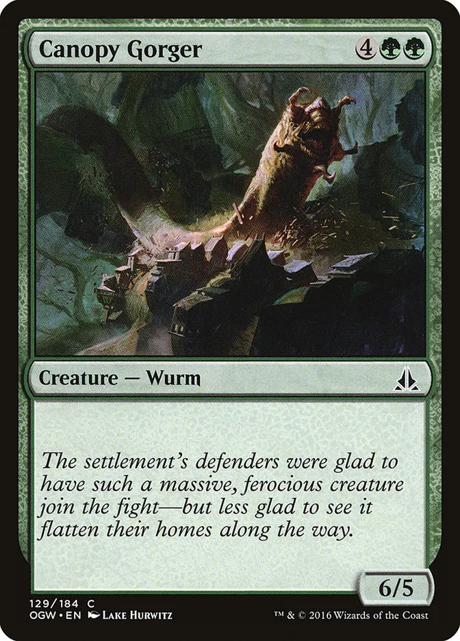 2016 Oath of the Gatewatch Canopy Gorger #129 common card image