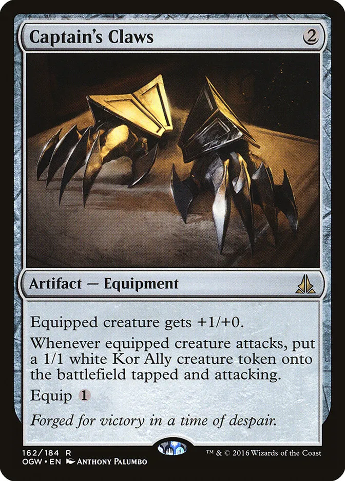 2016 Oath of the Gatewatch Captain's Claws #162 rare card image