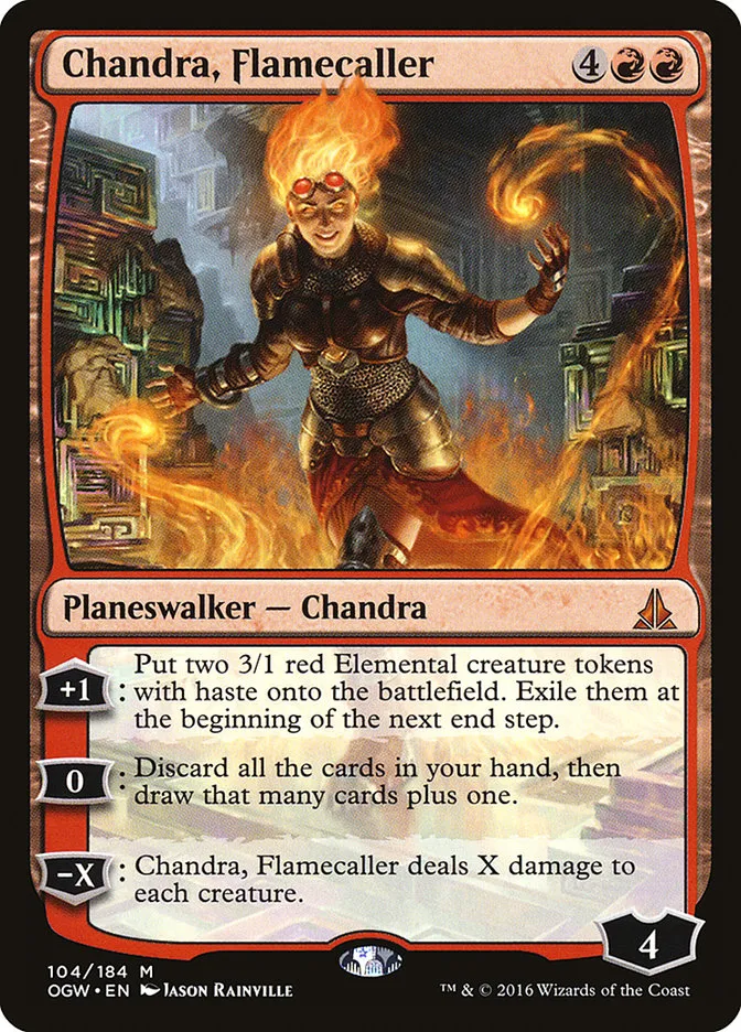 2016 Oath of the Gatewatch Chandra, Flamecaller #104 mythic card image