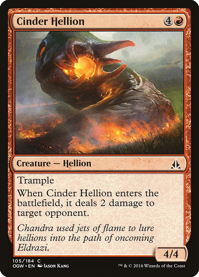 2016 Oath of the Gatewatch Cinder Hellion #105 common card image