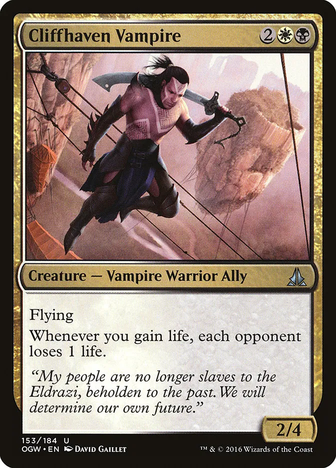 2016 Oath of the Gatewatch Cliffhaven Vampire #153 uncommon card image